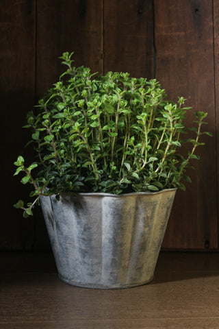 ZInc Fluted Round Planter