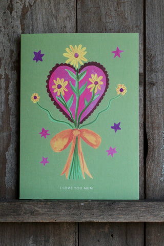 'Heart Flowers' Mother's Day Card 