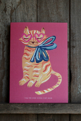'Cool Cat' Mum Greetings Card 