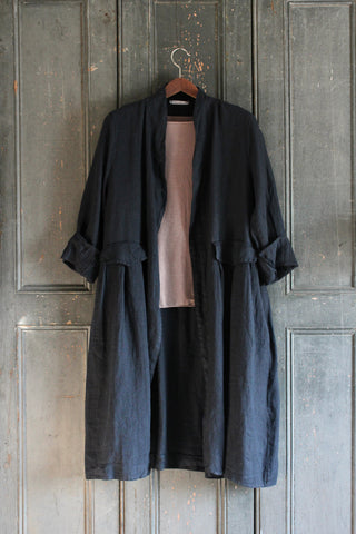 INDIGO LINEN FROCK COAT