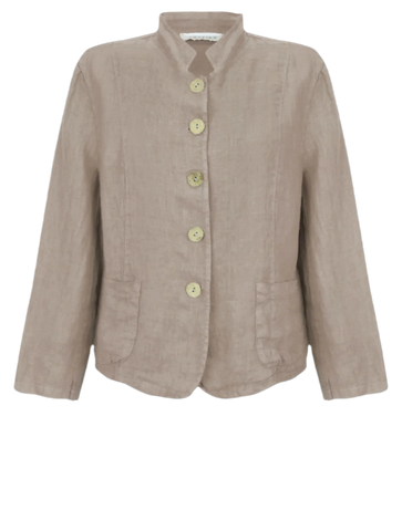 Short Linen Jacket - Taupe