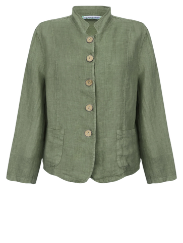 Short Linen Jacket - Khaki