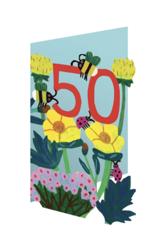 50 Flowers Lasercut Card