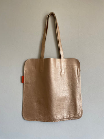 Leather Tote Bag 40cm Gold