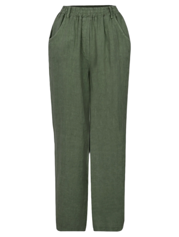 Tapered Linen Trouser - Khaki
