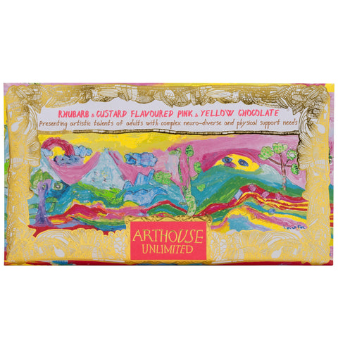 Rhubarb & Custard Flavoured Pink & Yellow Chocolate Bar