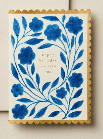 Wanderlust Card -Delft Flora 'Happy Birthday Beautiful One'