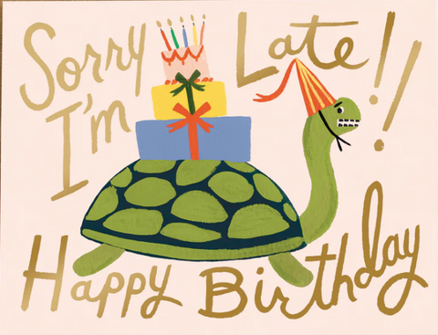 TURTLE BELATED BIRTHDAY Card