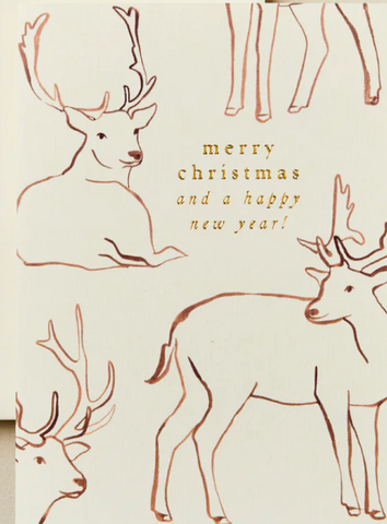 Wanderlust Card - Reindeer 'Merry Christmas'