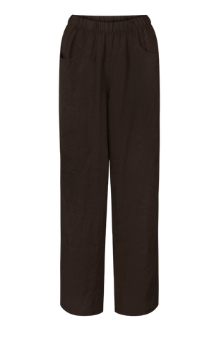 Long Linen Trouser - Chocolate
