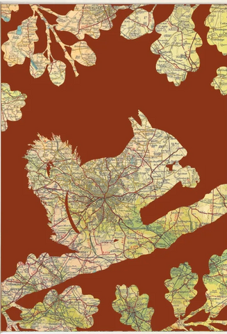 Hampton Hill Card - Red Squirrel on rust