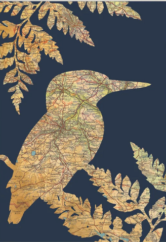 Hampton Hill Card - Kingfisher on Navy