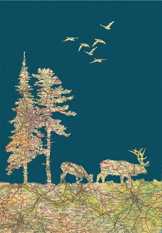 Hampton Hill Card - Deer & Trees