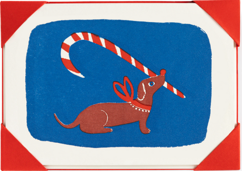 Candy Cane Dog Mini Card pk 5