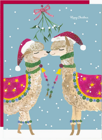 'mistletoe Alpacas' Christmas Greetings Card