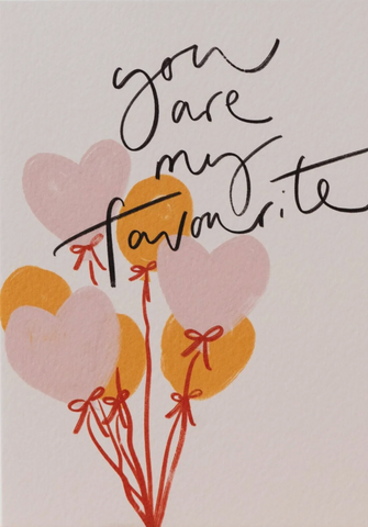 'You are my favourite' Balloon Handwriting Anniversary Card