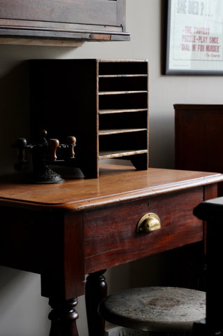 Vintage mini filing shelf unit