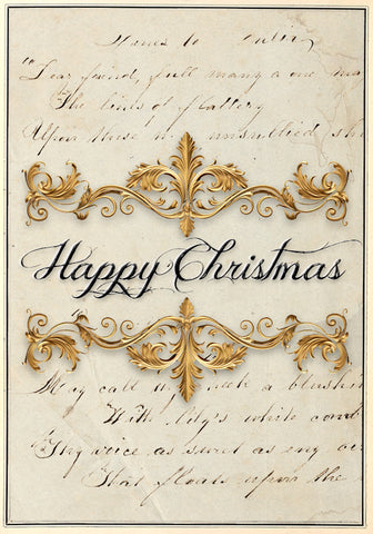 Gold Scrolls | Happy Christmas