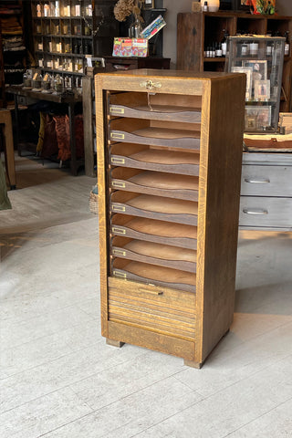 Vintage Tambour Fronted Filing Cabinet