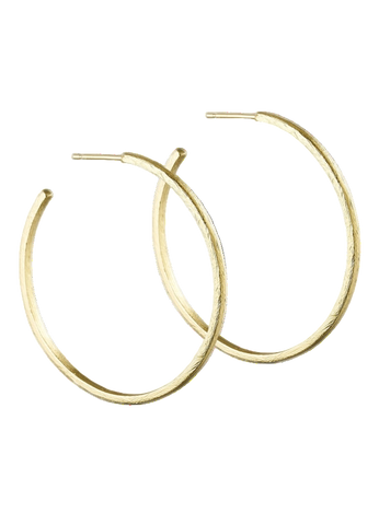 Hoop earrings, Gold plated, 38 mm