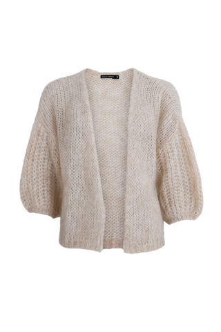 CASEY puff sleeve cardigan Champagne