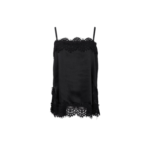 EVIE lace strap top Black