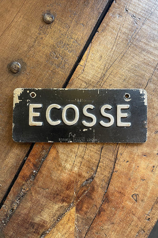 Vintage Metal Ecosse (Scotland) Car Sign