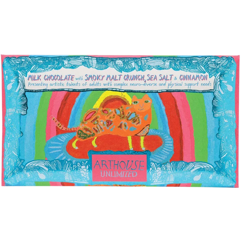 Rainbow Cat, Milk Chocolate Bar with Smoky Malt Crunch, Sea Salt & Cinnamon