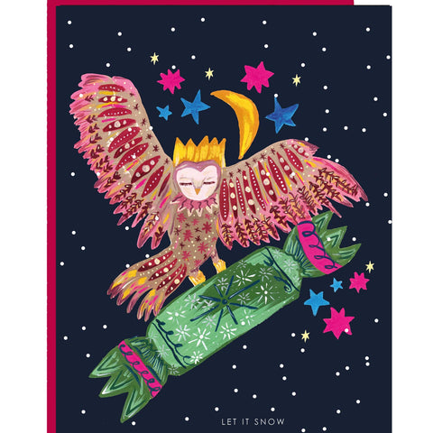 Owl in Snow Christmas Card