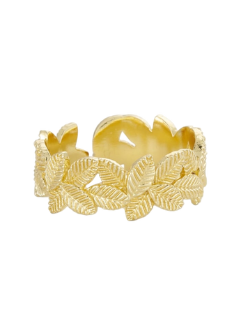 Dahlia ring with leaves