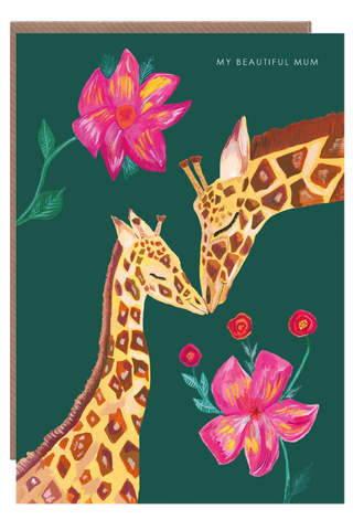 'my Beautiful Mum' Giraffe Greetings Card