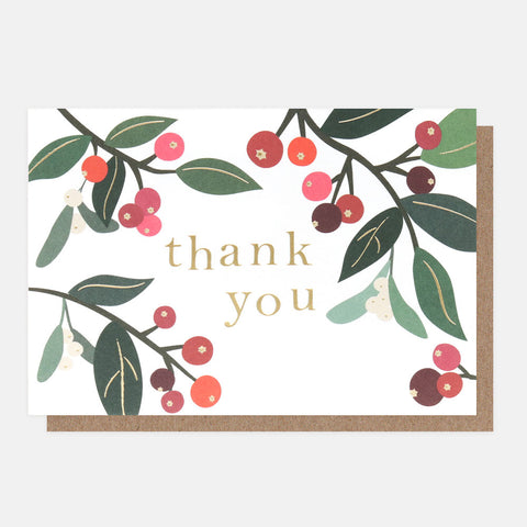 Caroline Gardner Thank You Foliage & Berries Small Card Pack