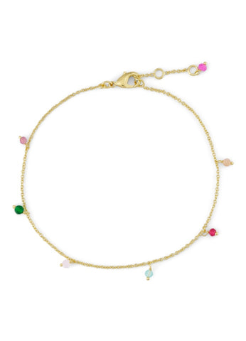 Ankle chain with gemstones