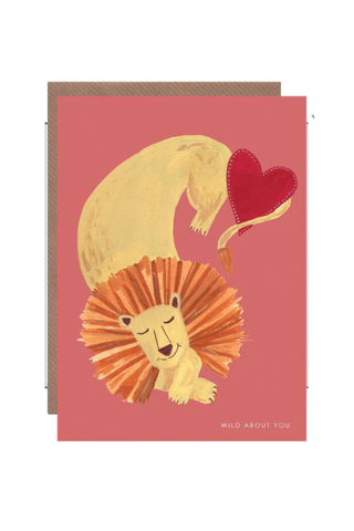 Lion with Heart Card