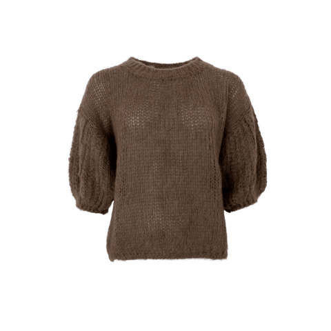 CASEY puff sleeve jumper Taupe