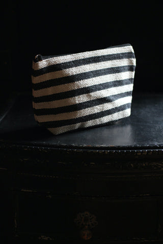 Cosmetic Bag - Wide black stripes