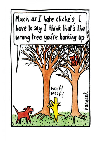 Cath Tate - Barking Up Wrong Tree Greeting Card