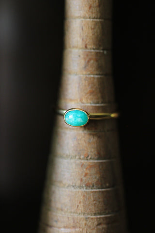 Amazonite Atomic Micro Gold Ring, by SVP