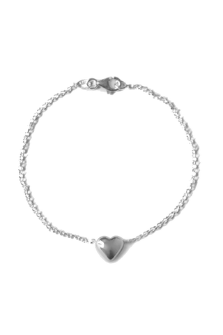 silver puff heart bracelet