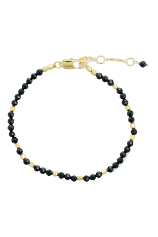 Gold plated Bracelet with Onyx gemstones