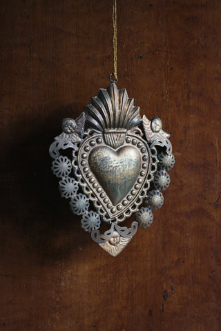 Sacred heart with antiqued patina