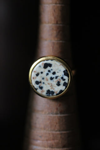 Dalmatian Jasper Bella Luna Gold Ring, by SVP