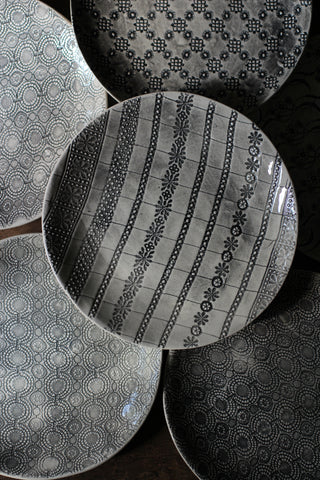 Wonki Ware Side Plate - Patterned Charcoal