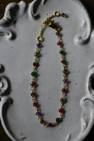 Gold plated bracelet with Multi stones