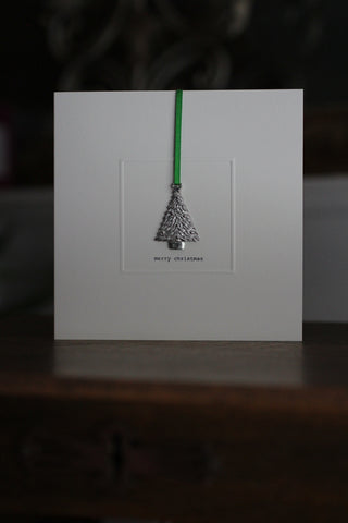 Pewter Christmas Tree Card