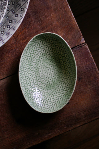 Wonki Ware Etosha Bowl Medium - Pattered Dark Green