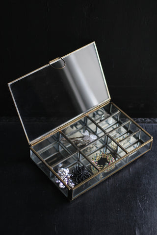 Glass Display Box with dividers