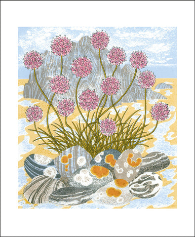 Art Angels Card - Sea Pinks and Pebbles