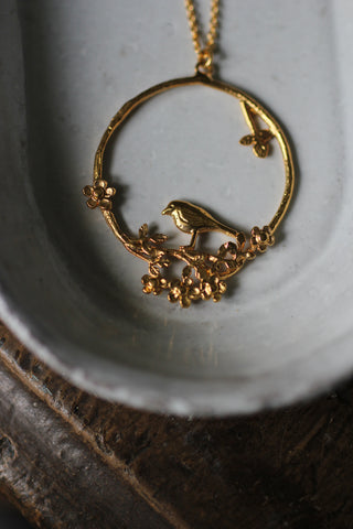Alex Monroe, Bird & Flower Loop Necklace