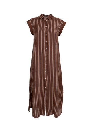 MELINA long shirt dress Nougat Stripe